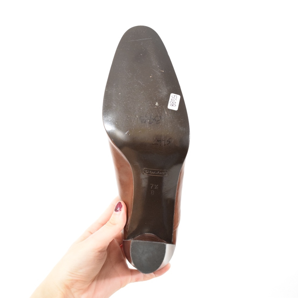❌SOLD❌Coach Saddle Brown Leather Ankle Booties - Picture 8 of 8